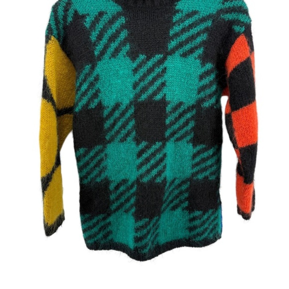 Vtg. 90s The Limited Womens M/L Pre-Owned Plaid Turtleneck Sweater Color Block - Picture 4 of 11